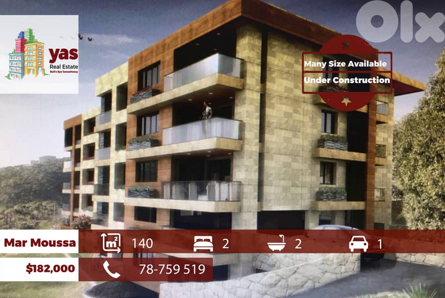 Mar Moussa 140m2 | Under Construction | Mountain View | AA 0