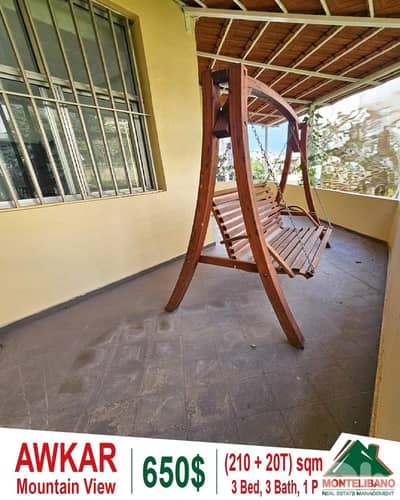 210 sqm Apartment For Rent in Awkar عوكر with 20 sqm Terrace