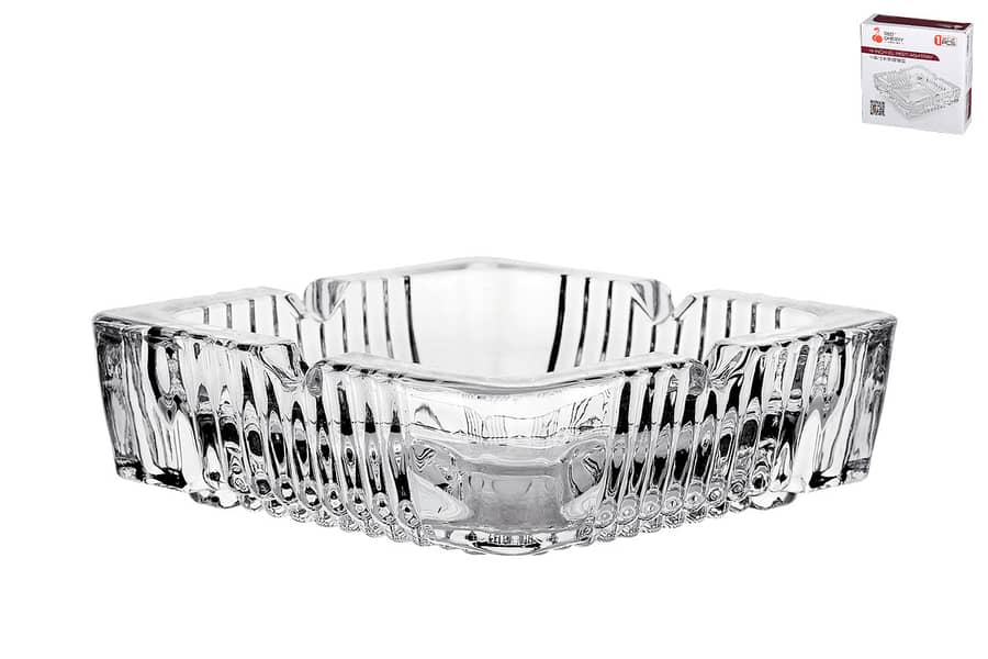 Red Cherry 4-Inch Crystal Glass Ashtray 1