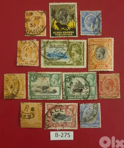 British Kenya. Uganda. Tanganyika KGV 1922-1935 13 stamps