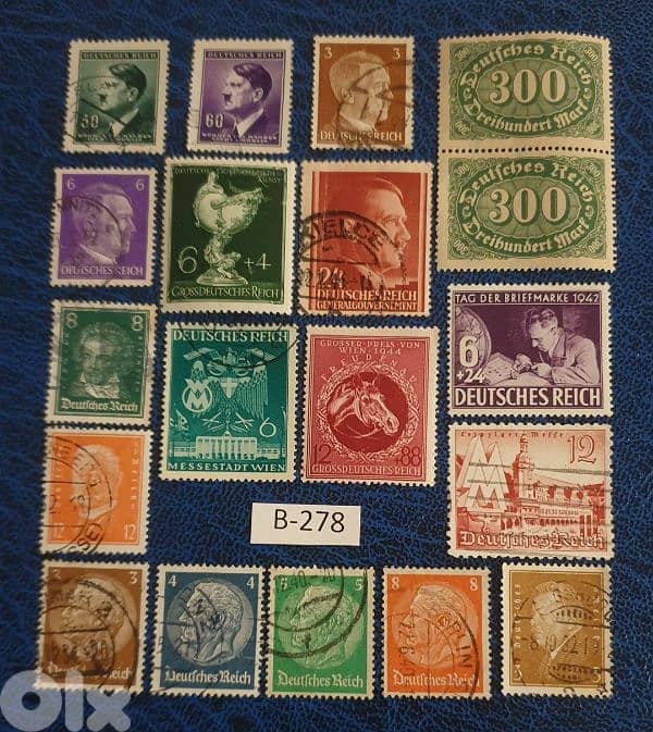 Germany Reich Nazi Hitler 19 stamps Lot# B-278 0