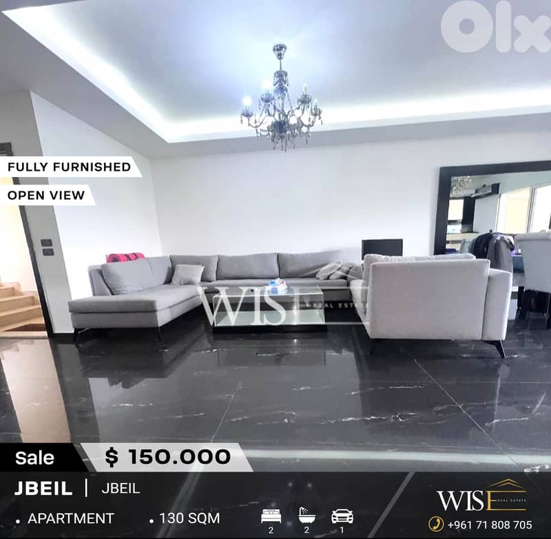130 SQM fully furnished Apartment for SALE in Halat-Jbeil ! 0
