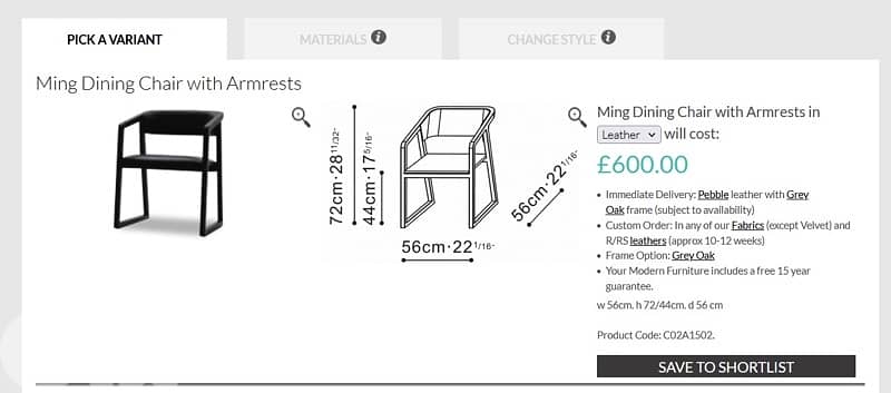 Camerich - Ming Dining Chair with Armrests (Made in UK) 2