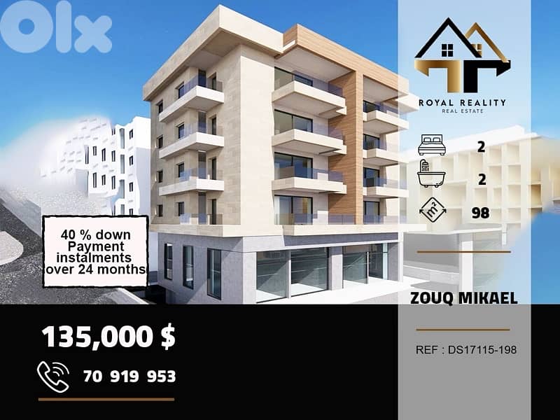 under construction apartment for sale in zouk mikael keserouan 0