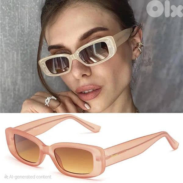 Przene Retro Mid -size rectangular women  sunglasses 0