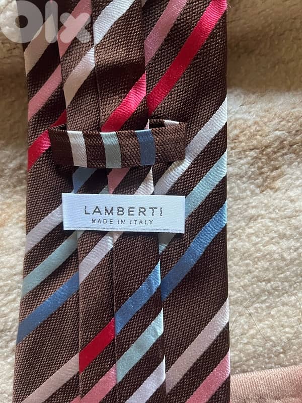 Lamberti made by italy tie special brown cravate 0