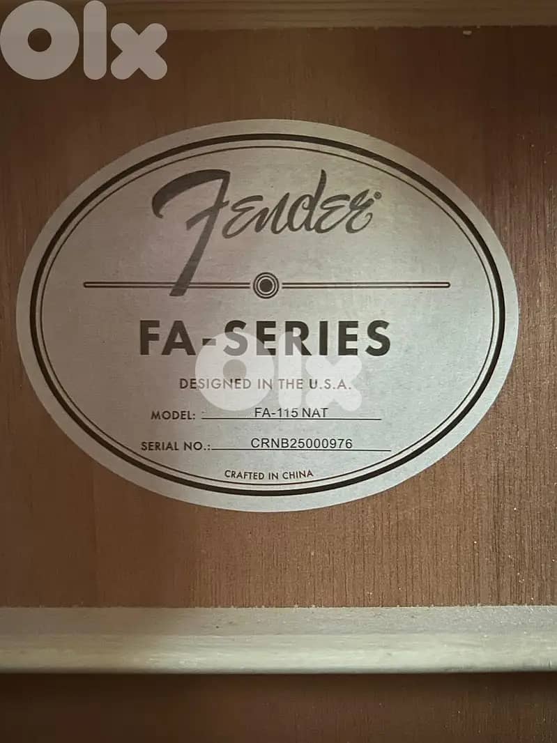 Fender FA-115 Acoustic Guitar + Free Coupon (Used like new) 1