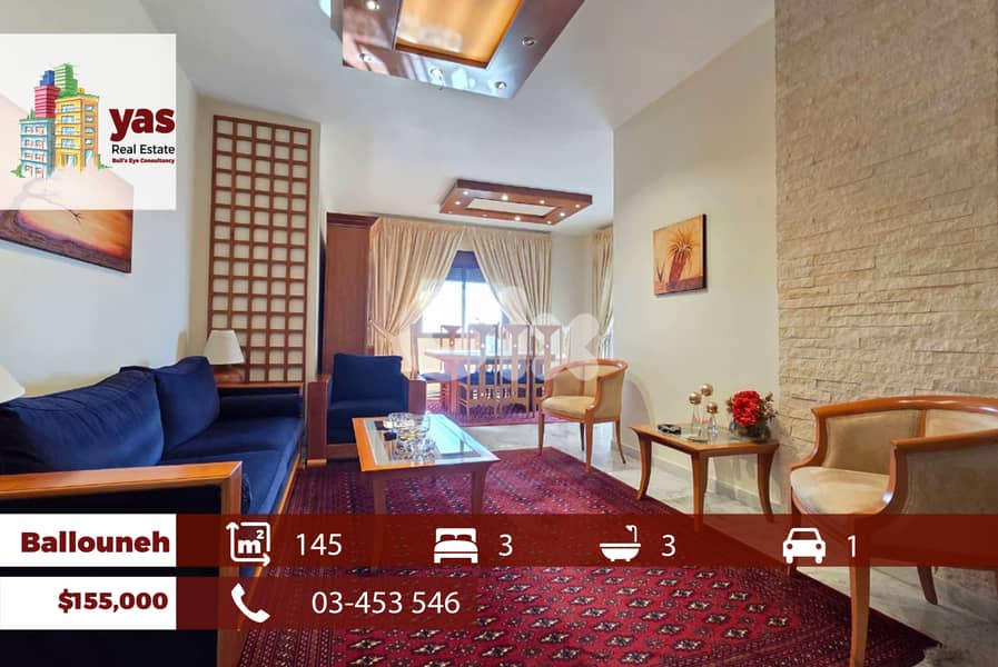 Ballouneh 145m2 | Well Maintained | Calm Street | Accessible | TO 0