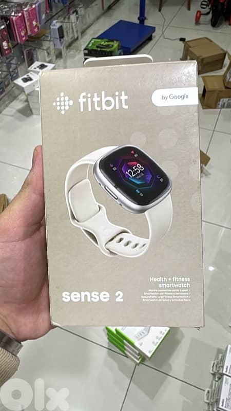 Fitbit sense 2 Platinum Aluminum case & lunar white band 0