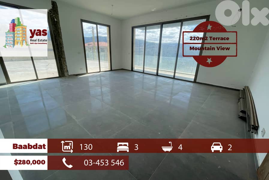 Baabdat 130m2 | 220m2 Terrace | Calm Area | High End | TCH 0