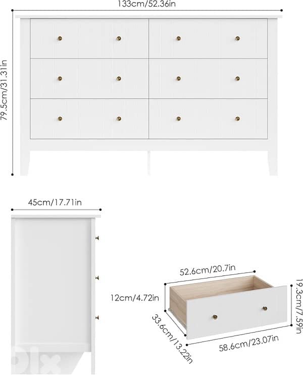 FOREHILL White Chest of Drawers 4