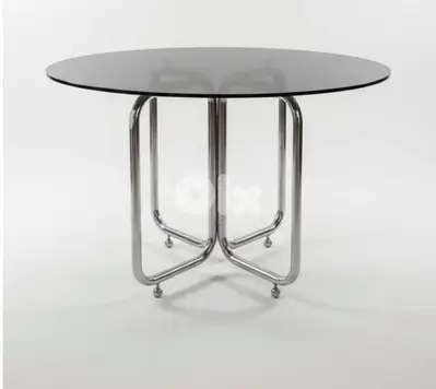 Mid-century modern mesa Tubular relonda chrome table 70s Mid-century modern mesa Tubular relonda chrome table 70s