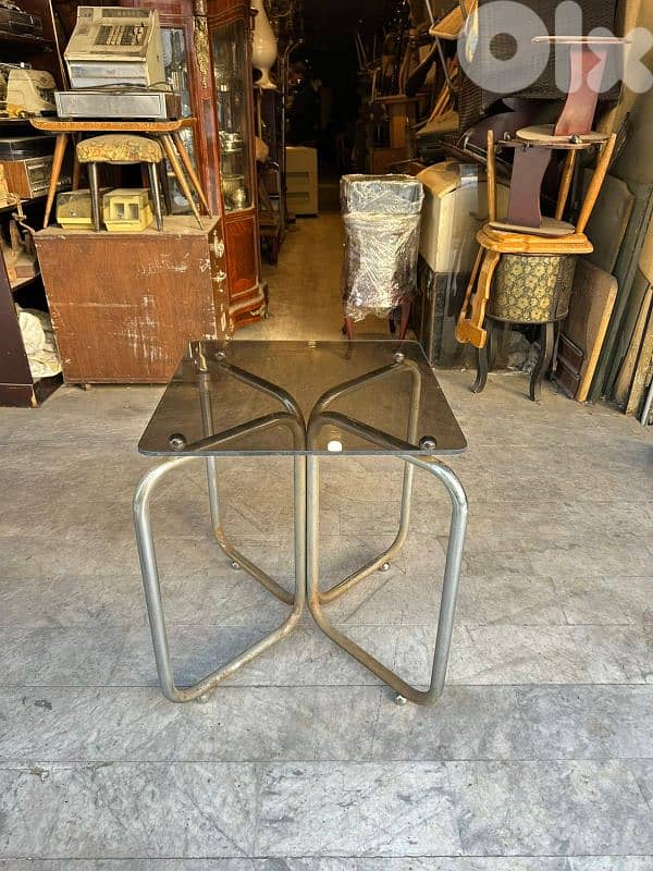 Mid-century modern mesa Tubular relonda chrome table 70s 3