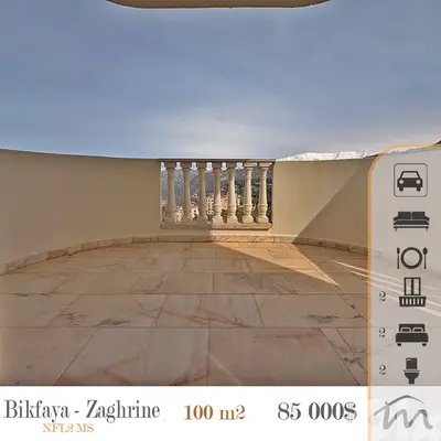 Bikfaya - Zaghrine | Panoramic View | 2 Bedrooms Apt | Prime Location