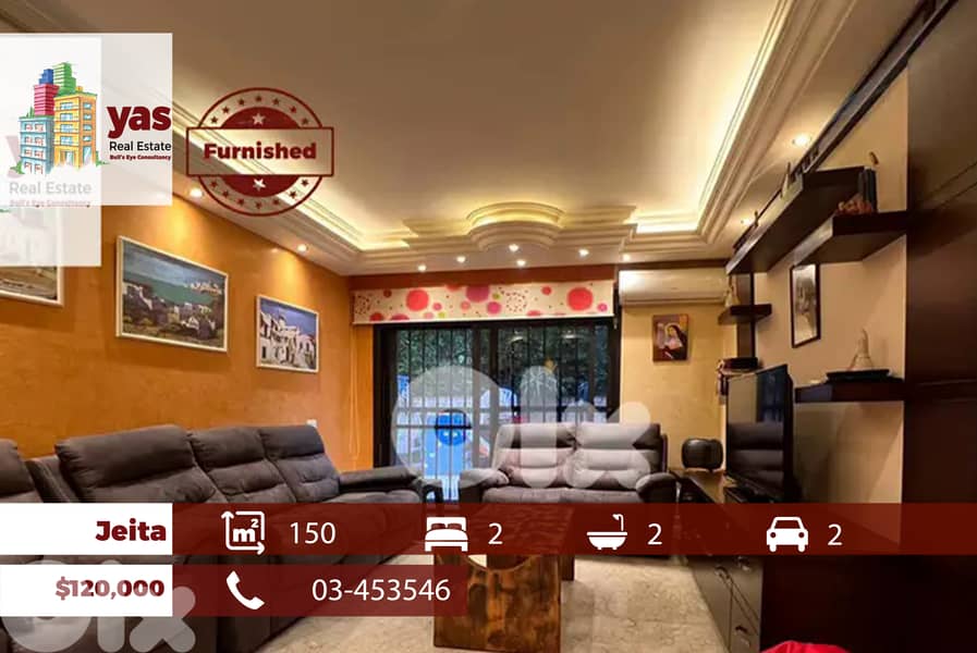 Jeita 150m2 | 40m2 Terrace | Well Maintained | Furnished | View |EL/TO 0