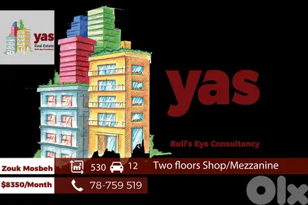 Zouk Mosbeh 530m2 | Two Floors | Rent | Main Road | MCH