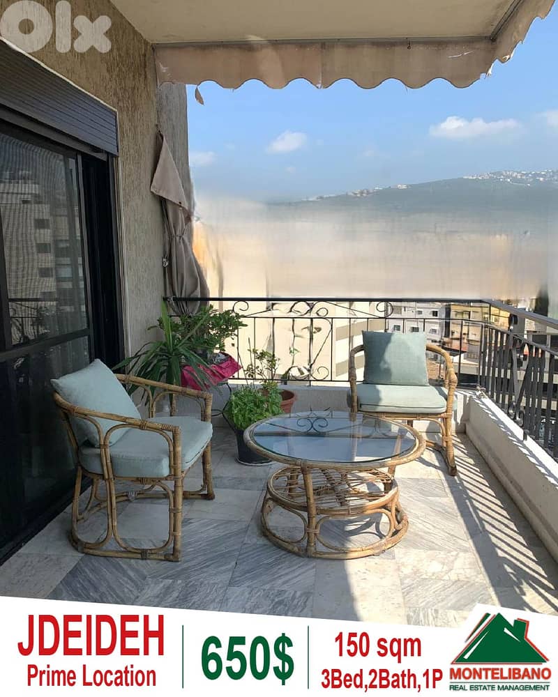 Prime Location 150 sqm Apartment For Rent in Jdeideh جديدة 0
