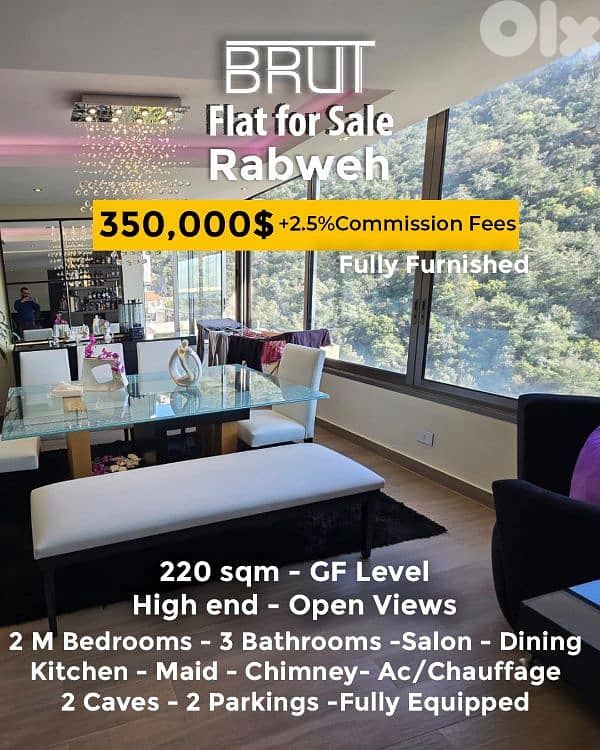 Luxurious 220 sqm Furnished apartment for sale in Rabweh 0