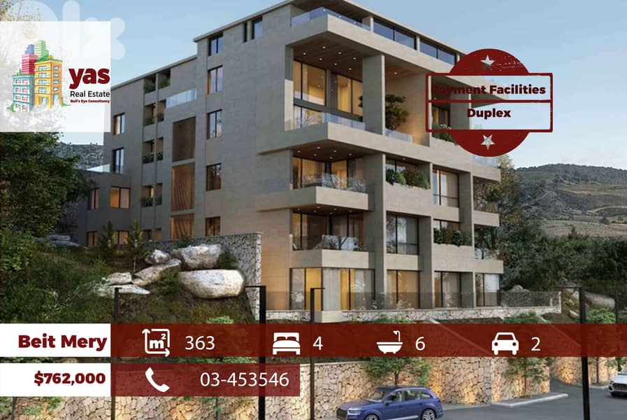 Beit Mery 363m2 | Duplex | Mountain VIew | Payment Facilities | TCH 0