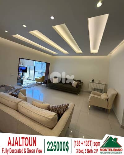 135 sqm Apartment For Sale in Ajaltoun عجلتون with 135 sqm Terrace