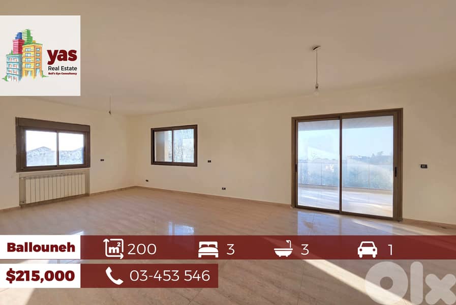 Ballouneh 200m2 | Luxury Apartment | Open View | Prime Area | TO | 0
