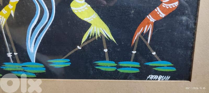 Couple of Mid Century Modern AFRICAN GOUACHE PAINTING 1