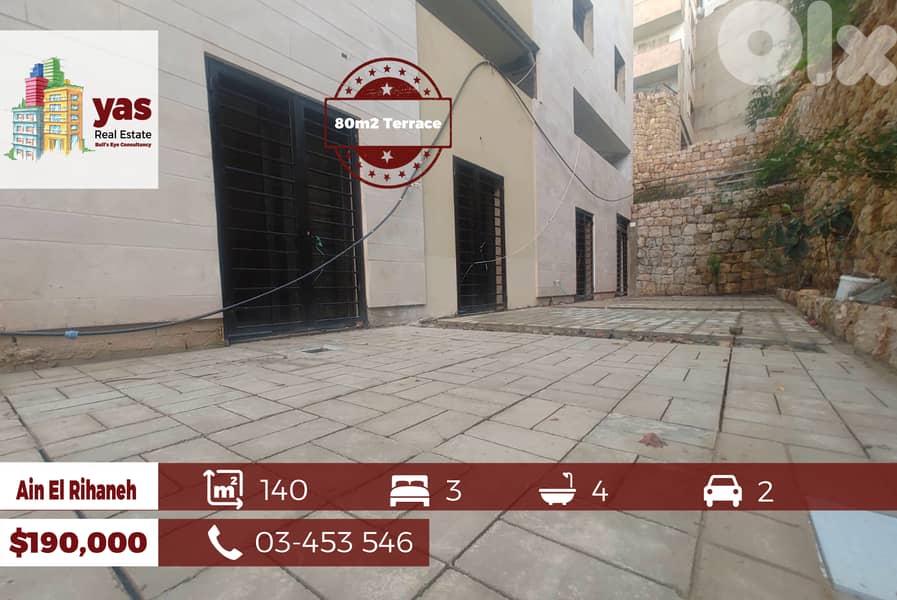 Ain El Rihaneh 140m2 | 80m terrace | Luxury | Calm Area | KS | 0