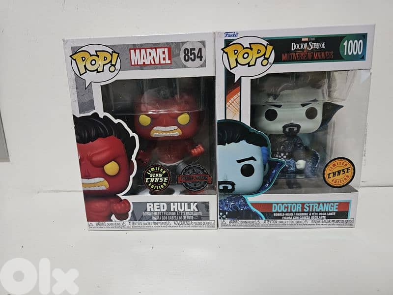 red hulk and doctor strange funko pop chase 0