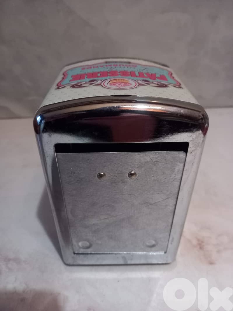 collectible  tin French metal tissus storage 1