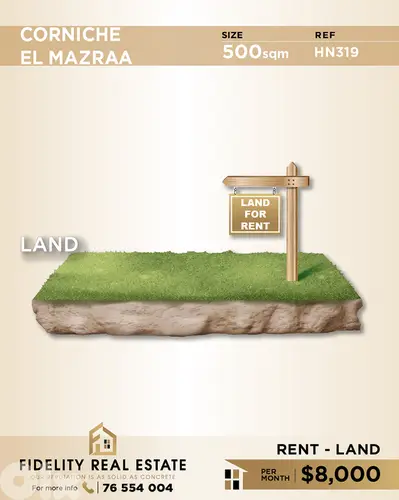 Land for rent Corniche el mazraa HN319 أرض  للإيجار في كورنيش المزرعة