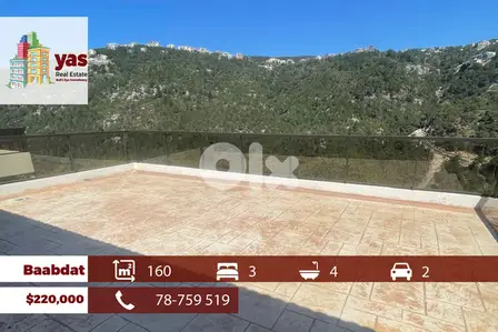 Baabdat 160m2 | New Building | Amazing View | Prime Location | TCH