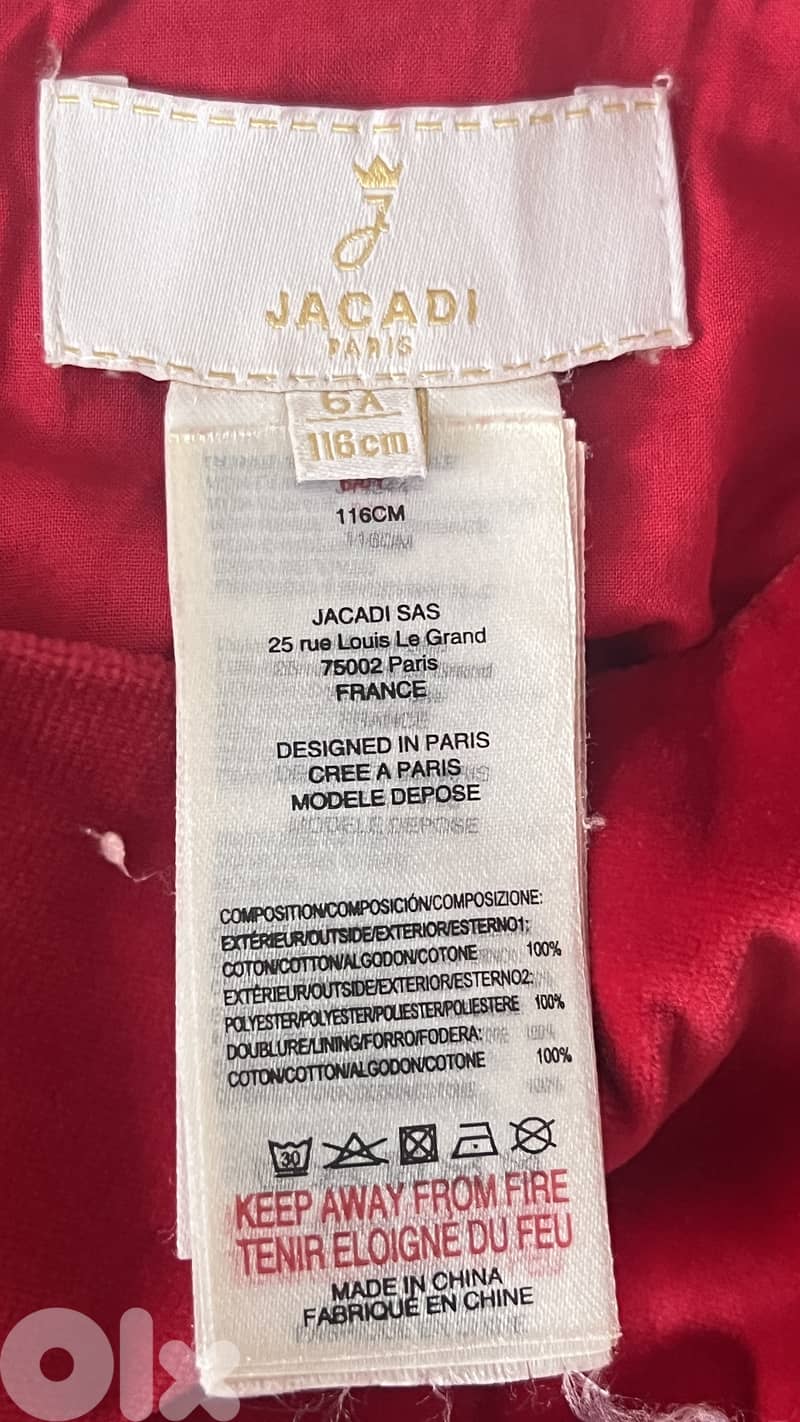 Jacadi dress 6 yrs,  like new,  10$ 1