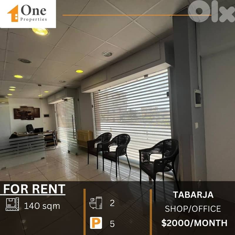 SHOP / OFFICE FOR RENT IN TABARJA 0