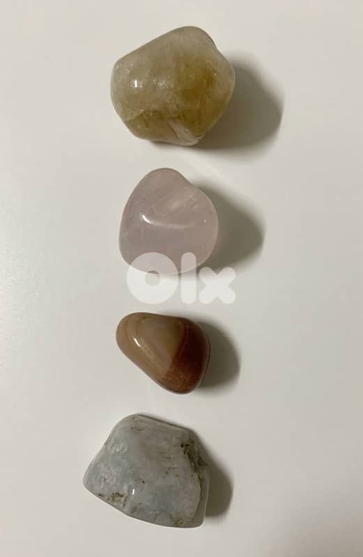 4 Natural Gemstone Bundle:Moonstone,Carnelian, Rose Quartz & Citrine 0