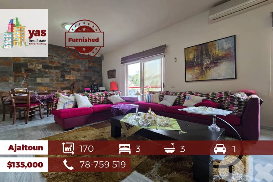 Ajaltoun 170m2 | Fully Furnished | Mint Condition | Catch | DA | 0