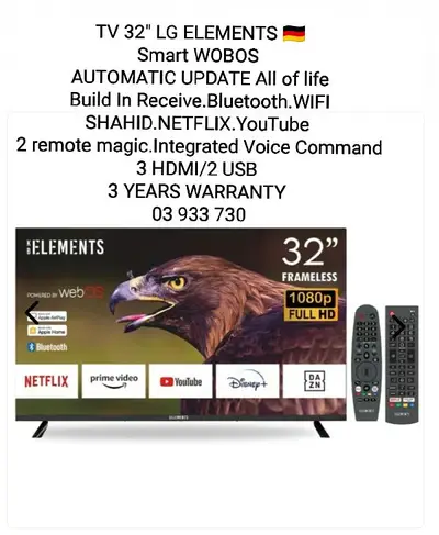 TV 32" LG ELEMENTS Smart WOBOS UPDATE All of life Build In Receiver