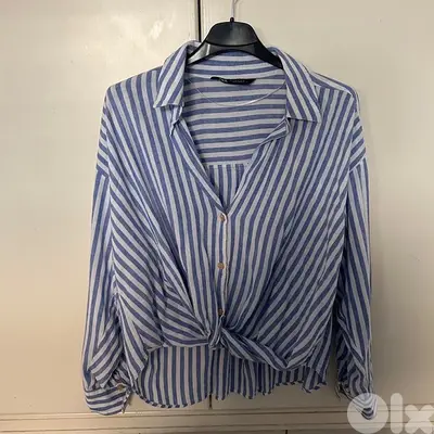 blue striped shirt