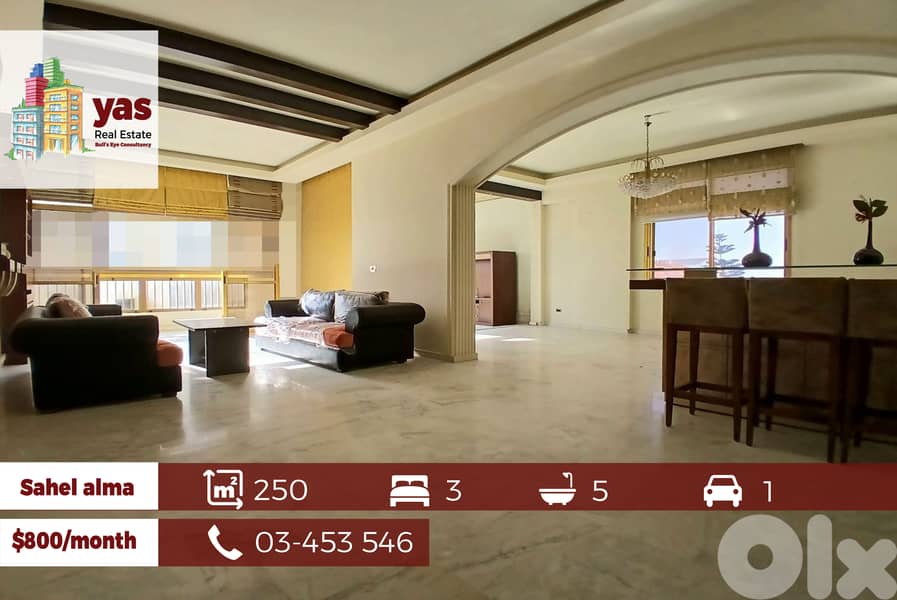 Sahel Alma 250m2 |Rent | Classy Area | Renovated Flat | IV/EH 0