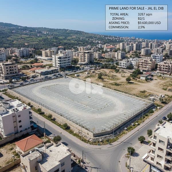 Prime 3,287 sqm Land for Sale in Jal El Dib – B2/1 Zoning 0