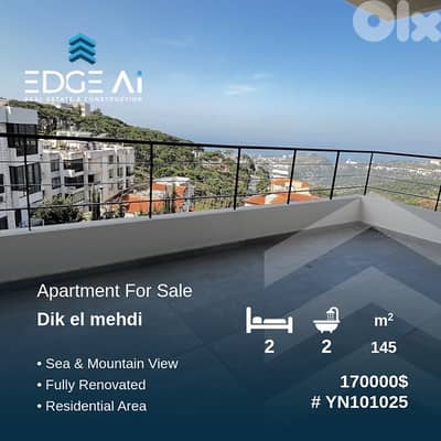 Fully Renovated Apartment for Sale | Dik El Mehdi #YN101025