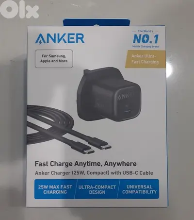 Anker charger 25w compact with usb-c cable