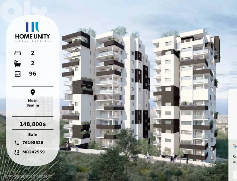 Apartment for Sale with Flexible Installments in Bsalim, Metn 0