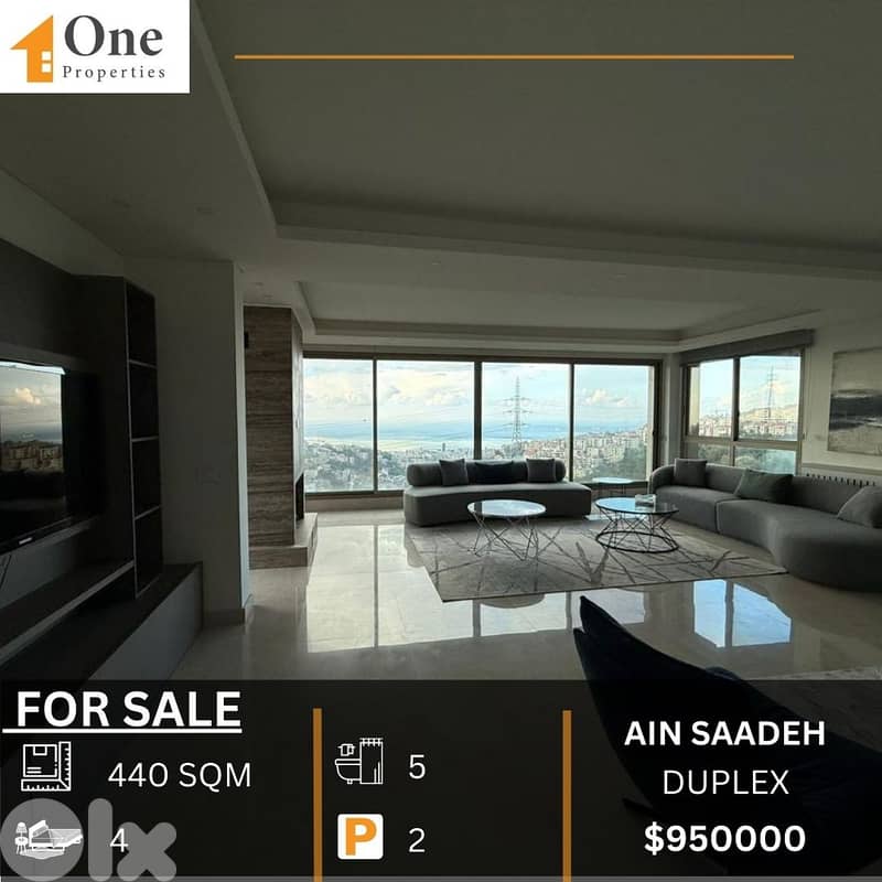 DUPLEX APARTMENT FOR SALE IN AIN SAADEH 0