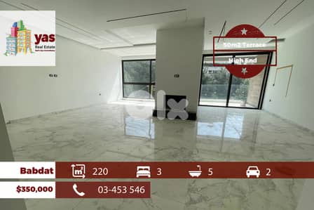 Baabdat 220m2 | 50m2 Terrace | Prime Location | Mountian View | TCH