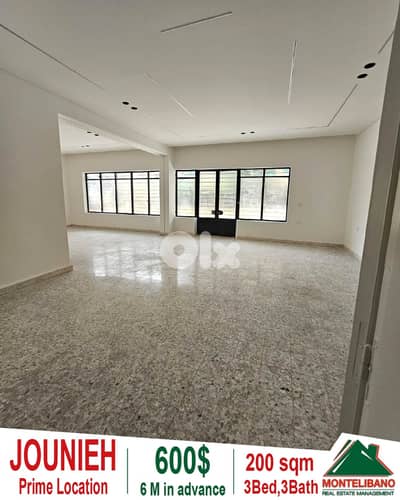 200 sqm Apartment For Rent in Jounieh جونيه