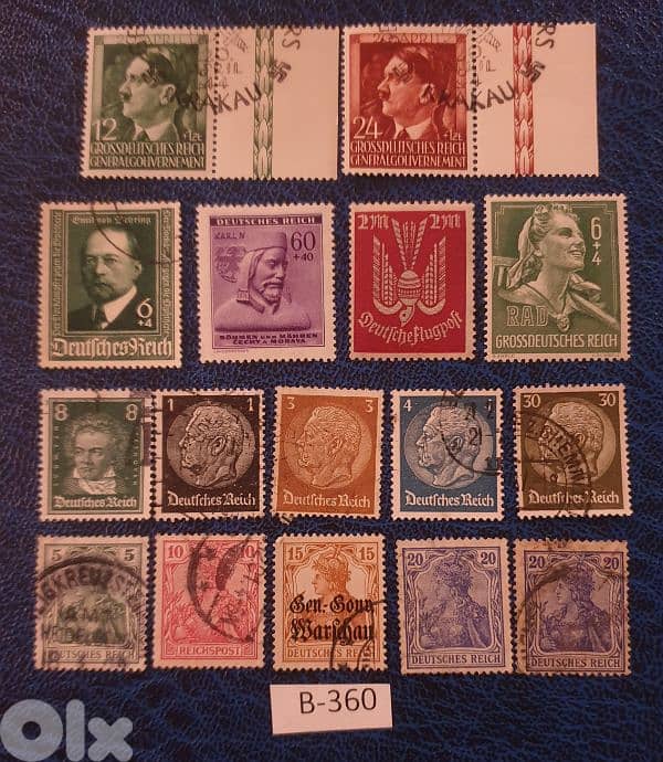 Germany Reich Nazi 16 stamps Lot # B-360 0