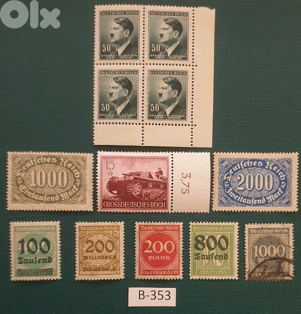 Germany Reich Nazi 12 stamps Lot # B-353 0