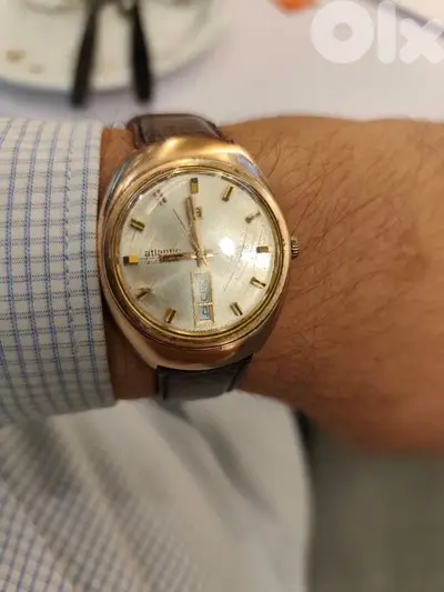 vintage 1960 swiss automatic watch atlantic with calendar