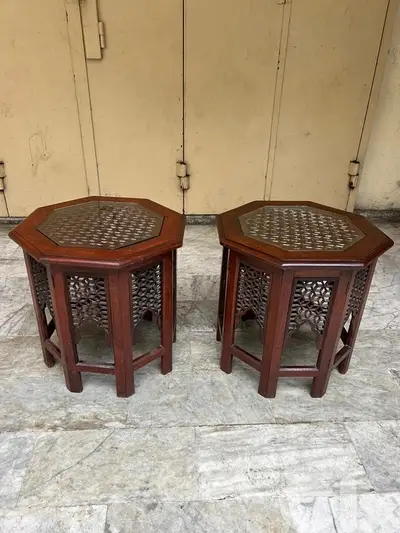 pair vintage table arabesc antique طاولة عدد ٢ شغل شرقي انتيك ولا اروع