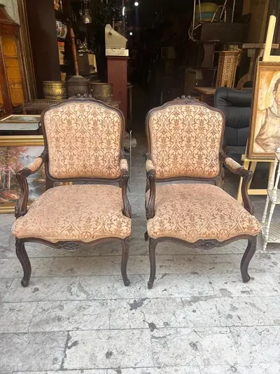 pair frensh fauteille فوتاي عدد ٢ لوي كانز شغل فرنسي ناعمين روعة